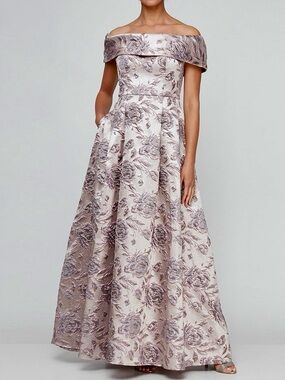 Marissa Metallic Floral Gown